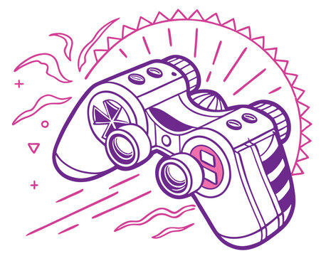 A futuristic shape element is associated with HUD, GUI, and themes of science fiction, cyberpunk, and retrofuturism, as a concept or vaporwave abstract element