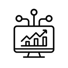 Fototapete - Analytical system with growth chart displayed on computer screen  
