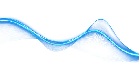 Canvas Print - abstract neon wave on transparent background. blue glowing wavy line. design element. energy. moveme