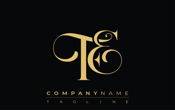 FE Abstract Creative Jewelry Logo. A stylish logo featuring golden monogram initials in an elegant and modern typography, perfect for branding
