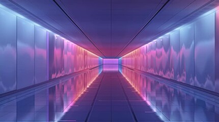 Aufkleber - Neon-lit Reflective Corridor