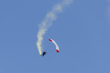 Spielberg, Austria: parachutist at a flight show at the Red Bull Ring Race track before the Austrian Grand Prix