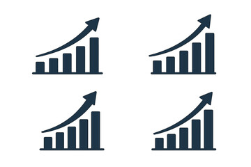 Poster - A set of graphs is growing, including a business chart with an arrow, a collection of growth charts, a profit growth symbol, a progress bar, a bar diagram, a growth success arrow icon, and a progress