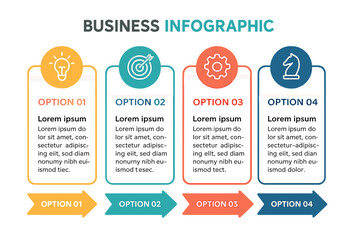 Poster - This Vector business infographic design template includes icons and features four distinct options or steps that can be utilized for various purposes
