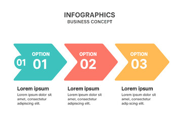 Poster - This infographic features a vector arrow design with three options or steps, ideal for business concepts and suitable for presentations, banners, workflow layouts, process diagrams, flow charts, and