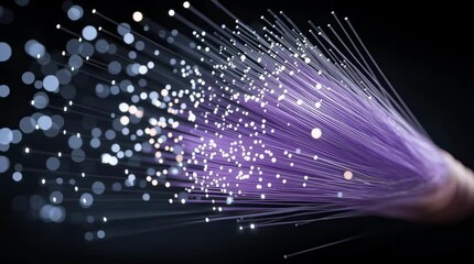 Aufkleber - Close-up of Illuminated Fiber Optic Cable