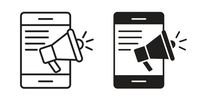 Advertising icon Black and White Vector Graphic