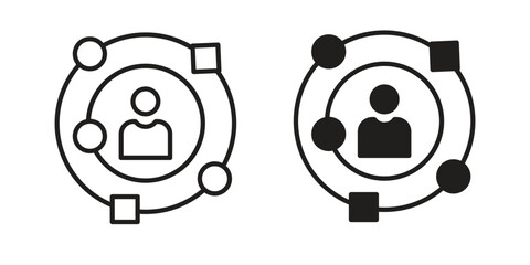 Fototapete - Experience icon Black and White Vector Graphic
