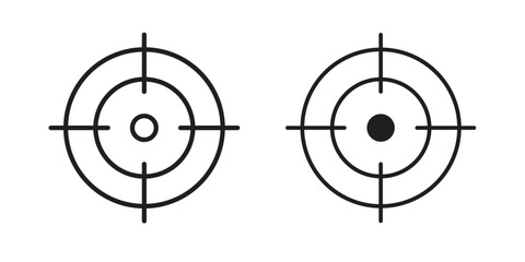 Fototapete - Gun target icon Black and White Vector Graphic
