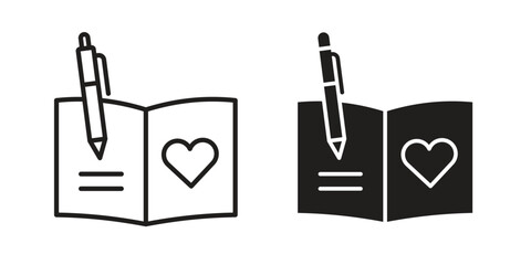 Fototapete - Guests book icon Black and White Vector Graphic