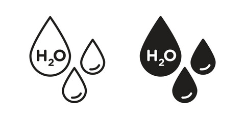 Fototapete - H2o icon Black and White Vector Graphic