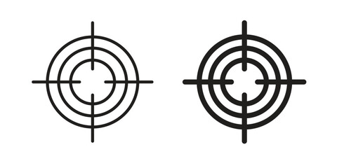 Fototapete - Gun target icon Black and White Vector Graphic