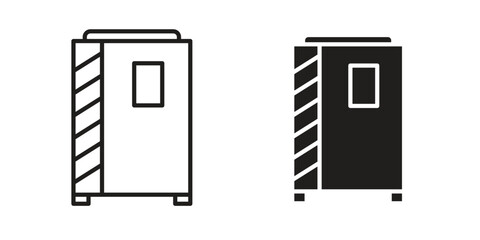 Fototapete - Infrared heat cabin icon Black and White Vector Graphic