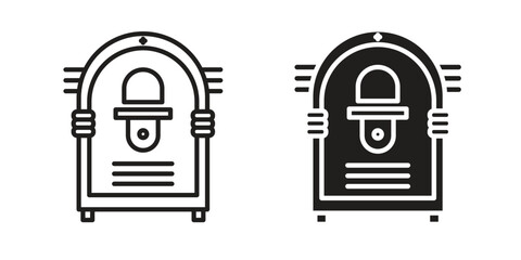 Fototapete - Jukebox icon Black and White Vector Graphic