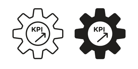 Fototapete - KPI icon Black and White Vector Graphic
