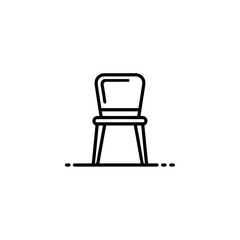 Fototapete - Minimalistic chair design in front view on transparent background