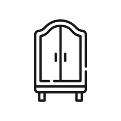 Fototapete - Minimalistic wardrobe design with double doors on transparent background