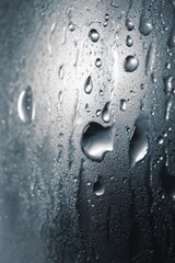 Poster - Condensation curves gracefully drape the surface of glass, revealing nature's artistry in a studio setting