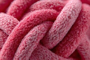 Poster - Exploring the intricate loops of a pink microfiber towel in a mesmerizing macro perspective