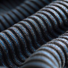 Poster - Captivating close-up of ribbed jersey textile pattern showcasing intricate textures and colors in stylish detail