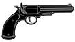 © shahbaztan - Illustration of a black and white revolver with a long barrel and ornate handle design depicted clearly created with generated ai