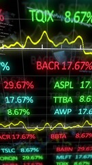 Poster - Animation of financial data processing over dark background