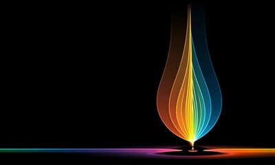 Poster - Abstract multicolored flame on black background