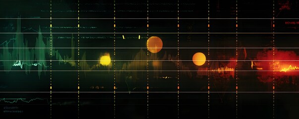 Poster - Abstract digital background showcasing vibrant color patterns and glowing circles