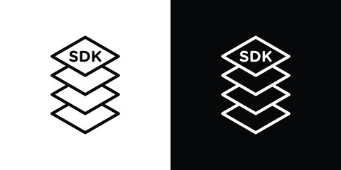 SDK icon Black and White Vector Graphic