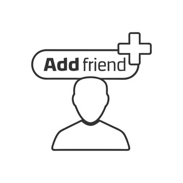 Add Friend Icon With Person Silhouette plus symbol