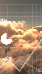 Poster - Animation of data processing against shining sun and clouds in the sky