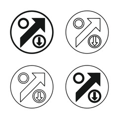 Aufkleber - Percent Change Icons – Up and Down Arrows in Flat and Line Style Vector Set.AI/EPS/PNG