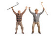 © Ljupco Smokovski - Overjoyed elderly men cheering with hands up