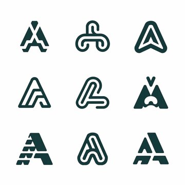set of alphabet icon logo for web
