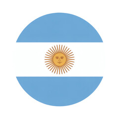 Aufkleber - A clean vector illustration showcasing the Argentinian flag within a perfect circle, featuring its distinctive blue and white stripes and the golden Sun of May