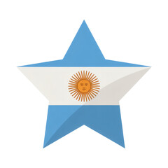 Aufkleber - A flat vector illustration depicts a simple five-pointed star colored with the Argentinian flag