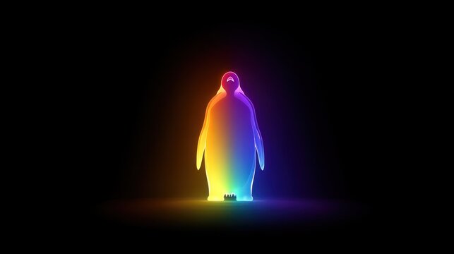 Rainbow Penguin Silhouette