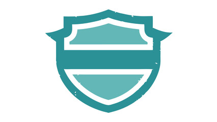 Poster - Abstract teal shield emblem with transparency for various design and branding purposes