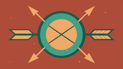 Poster - Arrow emblem design with circle and cross lines decorative illustration