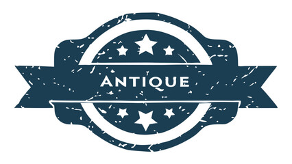 Poster - Antique badge with stars and ribbon element suitable for design projects with transparency