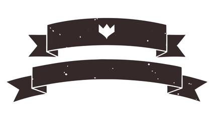 Poster - Decorative grunge banner ribbons with crown element for various design projects