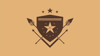 Poster - Decorative vector emblem with shield arrows and stars a detailed design element