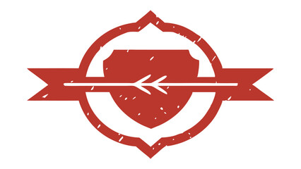 Poster - Distressed badge emblem illustration with arrow and ribbon design for various projects