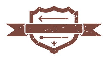 Poster - Distressed shield with arrows and banner design element suitable for design projects
