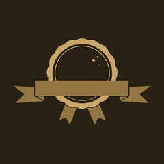 Poster - Elegant award ribbon design with blank space for text and two small stars.