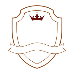 Poster - Elegant crest design with crown and ribbon element for branding and luxury