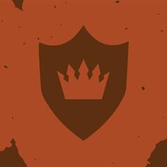 Poster - Elegant crown within a shield representing royalty and protection on textured background
