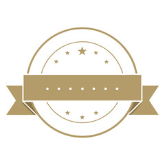 Poster - Elegant gold emblem design with stars and ribbon perfect for various applications