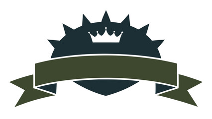 Poster - Elegant royal emblem with crown and ribbon for various design projects