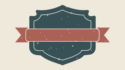 Poster - Elegant vintage emblem with ribbon design vector illustration suitable for branding projects